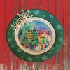 PLATE PLASTIC ROUND Christmas DECOUPAGED Upcycled Repurposed Wall Art or Shelf Sitter HAPPINESS DOESN'T RESULT IN WHAT WE GET Holiday Home Decor Gift - JAMsCraftCloset