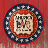 Plastic Round Star TRAY Farmhouse Country Patriotic AMERICA - LOVE IT OR LEAVE IT Wall Art HAPPY FOURTH OF JULY Cottage Chic Victorian Decor Handmade Gift Idea &nbsp;- JAMsCraftCloset