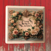 Wood Wall Art Plaque YOU BELONG HERE RIGHT BESIDE ME Square Decoupaged Home Decor Gift Idea Positive Saying Wedding Gift - JAMsCraftCloset