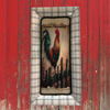 TRAY BLACK and WHITE PLAID Plastic Rectangle Decoupaged Upcycled Repurposed COUNTRY Theme WELCOME ROOSTER Wall Art Shelf Sitter KITCHEN Decor Gift - JAMsCraftCloset