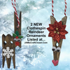 Christmas Clothespin Ornament 2 Handmade REINDEER Wooden &nbsp;Holiday Tree Decoration Gift Crafters Delight - JAMsCraftCloset