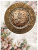 PLATE CHARGER GOLD EMBOSSED FLORAL PLASTIC ROUND DECOUPAGED Upcycled Repurposed Wall Art or Shelf Sitter A HEART OF GOLD IS WHERE THE RAINBOW BEGINS Home Decor Wedding Gift - JAMsCraftCloset