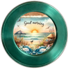 ROUND Digital Graphic Design GOOD MORNING Beach Scene Wedding Gift First Home Sublimation Decoupage PNG SVG Country Farmhouse Home Kitchen Coffee Bar Decor Decor Bathroom Wall Art Shelf Sitter Gift Crafters Delight - JAMsCraftCloset