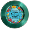 ROUND Digital Graphic Design - WALK BY FAITH VIBRANT FLORAL BLUE BACKGROUND - Wedding Gift HOME DECOR Sublimation Decoupage PNG SVG PDF JPEG Country Farmhouse Wall Art Shelf Sitter Gift Crafters Delight - JAMsCraftCloset