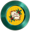 ROUND Digital Graphic Design &nbsp;Merry Christmas Holly Berries Yellow Background - CHRISTMAS DESIGN PNG-JPEG-PDF-SVG-Decoupage-Sublimation Design Graphic Country Farmhouse Home Decor HOLIDAY Decor Gift Crafters Delight - JAMsCraftCloset