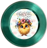 ROUND DIGITAL Graphic Design CHICK WITH FLOWERS IN HER HAIR - HAPPY EASTER Sublimation PNG SVG Country Farmhouse Home Decor Sign Shelf Sitter Wall Art Decor Wreath EASTER Design Gift Crafters Delight - JAMsCraftCloset
