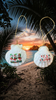 SCALLOP SEASHELL CHRISTMAS ORNAMENT- Shell FLAMINGO Christmas Ornaments SET 3 - BEACH COASTAL DECOR - Handmade Hand Painted DECOUPAGED Repurposed Upcycled Gift SET OF 2 Ornaments - JAMsCraftCloset