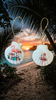 SCALLOP SEASHELL CHRISTMAS ORNAMENT- Shell FLAMINGO Christmas Ornaments SET 4 - BEACH COASTAL DECOR - Handmade Hand Painted DECOUPAGED Repurposed Upcycled Gift SET OF 2 Ornaments - JAMsCraftCloset