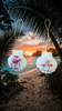 SCALLOP SEASHELL CHRISTMAS ORNAMENT- Shell FLAMINGO Christmas Ornaments SET 5 - BEACH COASTAL DECOR - Handmade Hand Painted DECOUPAGED Repurposed Upcycled Gift SET OF 2 Ornaments - JAMsCraftCloset