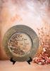 PLATE CHARGER GOLD EMBOSSED FLORAL PLASTIC ROUND DECOUPAGED Upcycled Repurposed Wall Art or Shelf Sitter LOVE IS MORE PRECIOUS THAN GOLD Home Decor Wedding Gift - JAMsCraftCloset
