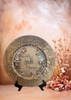 PLATE CHARGER GOLD EMBOSSED FLORAL PLASTIC ROUND DECOUPAGED Upcycled Repurposed Wall Art or Shelf Sitter LEAVE A TRAIL OF SPARKLE Home Decor Wedding Gift - JAMsCraftCloset