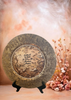 PLATE CHARGER GOLD EMBOSSED FLORAL PLASTIC ROUND DECOUPAGED Upcycled Repurposed Wall Art or Shelf Sitter A HEART OF GOLD IS WHERE THE RAINBOW BEGINS Home Decor Wedding Gift - JAMsCraftCloset