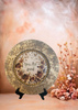 PLATE CHARGER GOLD EMBOSSED FLORAL PLASTIC ROUND DECOUPAGED Upcycled Repurposed Wall Art or Shelf Sitter YOU ARE LOVED Home Decor Wedding Gift - JAMsCraftCloset