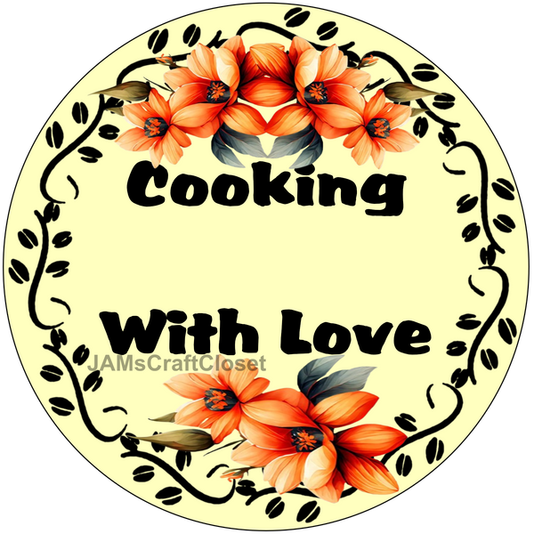 ROUND Digital Graphic Design COOKING WITH LOVE Sublimation PNG SVG Lake House Sign Farmhouse Country Home Cabin KITCHEN Wall Art Decor Wreath Design Gift Crafters Delight HAPPY CRAFTING - JAMsCraftCloset