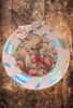 Plastic Round Pink and Silver TRAY Farmhouse Country Easter Decor BUNNY WITH BOW Wall Art HAPPY EASTER Cottage Chic Victorian Decor Handmade Gift Idea &nbsp;- JAMsCraftCloset