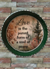 Cake Pan Forrest Green LOVE IS THE PUREST FORM Farmhouse Country Forrest and Pink Roses Wall Art Handmade Hand Painted Repurposed Upcycled Gift Idea Crafters Delight {{ JAMsCraftCloset }}