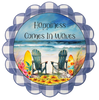 ROUND Digital Graphic Design - HAPPINESS COMES IN WAVES - Wedding Gift HOME DECOR Sublimation Decoupage PNG SVG PDF JPEG BEACH THEME Country Farmhouse Wall Art Shelf Sitter Gift Crafters Delight - JAMsCraftCloset