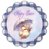 ROUND DIGITAL Graphic Design CHICK WITH UMBRELLA - HAPPY EASTER Sublimation PNG SVG Country Farmhouse Home Decor Sign Shelf Sitter Wall Art Decor Wreath EASTER Design Gift Crafters Delight