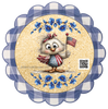 DIGITAL ROUND Graphic Design PATRIOTIC 4th OF JULY CHICK WITH FLAG - PNG-JPEG-PDF-SVG-Decoupage-Sublimation Design Graphic Country Farmhouse Home Decor HOLIDAY Decor Gift Crafters Delight - JAMsCraftCloset
