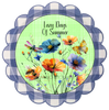 ROUND Digital Graphic Design LAZY DAYS OF SUMMER Green With Dragonfly Butterfly Bee Floral Wedding Gift First Home Sublimation Decoupage PNG SVG Country Farmhouse Home Decor Wall Art Shelf Sitter Gift Crafters Delight - JAMsCraftCloset