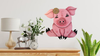 Wooden PIG 1 Hand Painted Hand Cut Pen and Ink Handmade Kitchen Decoration Wall Art Tier Tray Decoration Nursery Bathroom Home Decor Folk Art Primitive Gift Idea Unique Farmhouse Country Decor - JAMsCraftCloset