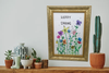 Pen and Ink Watercolor Framed Wall Art HAPPY SPRING Flower Garden Home Decor Gift Idea Handmade - JAMsCraftCloset