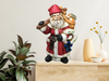 Shelf Sitters SANTA HOLDING WREATH AND BAG ON A STICK Ceramic Vintage Holiday Decoration Christmas Decor Gift Idea - JAMsCraftCloset