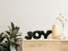 JOY Chunky Green Wooden Primitive Hand Painted Handmade Christmas Winter Decoration Home Decor Holiday