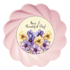 ROUND Digital Graphic Design HAVE A BEAUTIFUL DAY 2 Purple Yellow Floral YELLOW Background Wedding Gift First Home Sublimation Decoupage PNG SVG Country Farmhouse Home Decor Wall Art Shelf Sitter Gift Crafters Delight - JAMsCraftCloset