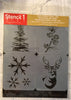 Plastic STENCIL - NEW - Stencil 1 - DEER SNOWFLAKES TREE- 4 Stencils 4 1/4 by 4 3/4 Inches - Reusable Stencil - Happy Crafting - JAMsCraftCloset