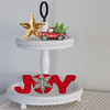 JOY Red and Green With Bling Snowflake Wooden Primitive Hand Painted Handmade Christmas Winter Decoration Home Decor Holiday &nbsp;- JAMsCraftCloset