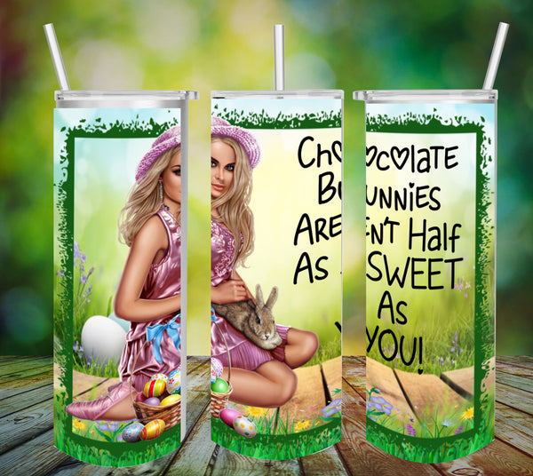 TUMBLER Full Wrap Sublimation Digital Graphic Design EASTER DESIGNS FROM BUNDLE 1 Download CHOCOLATE BUNNIES NOT AS SWEET AS YOU SVG-PNG Patio Porch Decor Gift Picnic Crafters Delight - Digital Graphic Design - JAMsCraftCloset