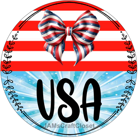ROUND Digital Graphic Design USA Sublimation PNG SVG Lake House Sign Farmhouse Country Home Cabin PATRIOTIC Wall Art Wreath Design Gift Crafters Delight HAPPY CRAFTING - JAMsCraftCloset