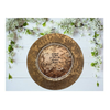 PLATE CHARGER GOLD EMBOSSED FLORAL PLASTIC ROUND DECOUPAGED Upcycled Repurposed Wall Art or Shelf Sitter A HEART OF GOLD IS WHERE THE RAINBOW BEGINS Home Decor Wedding Gift - JAMsCraftCloset
