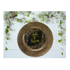 PLATE CHARGER GOLD EMBOSSED FLORAL PLASTIC ROUND DECOUPAGED Upcycled Repurposed Wall Art or Shelf Sitter MAKE IT HAPPEN Home Decor Wedding Gift - JAMsCraftCloset