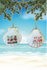 SCALLOP SEASHELL CHRISTMAS ORNAMENT- Shell FLAMINGO Christmas Ornaments SET 3 - BEACH COASTAL DECOR - Handmade Hand Painted DECOUPAGED Repurposed Upcycled Gift SET OF 2 Ornaments - JAMsCraftCloset