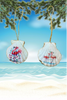 SCALLOP SEASHELL CHRISTMAS ORNAMENT- Shell FLAMINGO Christmas Ornaments SET 5 - BEACH COASTAL DECOR - Handmade Hand Painted DECOUPAGED Repurposed Upcycled Gift SET OF 2 Ornaments - JAMsCraftCloset