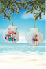 SCALLOP SEASHELL CHRISTMAS ORNAMENT- Shell FLAMINGO Christmas Ornaments SET 4 - BEACH COASTAL DECOR - Handmade Hand Painted DECOUPAGED Repurposed Upcycled Gift SET OF 2 Ornaments - JAMsCraftCloset