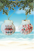 SCALLOP SEASHELL CHRISTMAS ORNAMENT- Shell FLAMINGO Christmas Ornaments SET 1 - BEACH COASTAL DECOR - Handmade Hand Painted DECOUPAGED Repurposed Upcycled Gift SET OF 2 Ornaments - JAMsCraftCloset