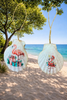 SCALLOP SEASHELL CHRISTMAS ORNAMENT- Shell FLAMINGO Christmas Ornaments SET 4 - BEACH COASTAL DECOR - Handmade Hand Painted DECOUPAGED Repurposed Upcycled Gift SET OF 2 Ornaments - JAMsCraftCloset