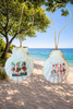 SCALLOP SEASHELL CHRISTMAS ORNAMENT- Shell FLAMINGO Christmas Ornaments SET 3 - BEACH COASTAL DECOR - Handmade Hand Painted DECOUPAGED Repurposed Upcycled Gift SET OF 2 Ornaments - JAMsCraftCloset