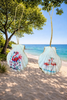 SCALLOP SEASHELL CHRISTMAS ORNAMENT- Shell FLAMINGO Christmas Ornaments SET 5 - BEACH COASTAL DECOR - Handmade Hand Painted DECOUPAGED Repurposed Upcycled Gift SET OF 2 Ornaments - JAMsCraftCloset