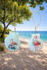 SCALLOP SEASHELL CHRISTMAS ORNAMENT- Shell FLAMINGO Christmas Ornaments SET 6 - BEACH COASTAL DECOR - Handmade Hand Painted DECOUPAGED Repurposed Upcycled Gift SET OF 2 Ornaments - JAMsCraftCloset