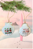 SCALLOP SEASHELL CHRISTMAS ORNAMENT- Shell FLAMINGO Christmas Ornaments SET 3 - BEACH COASTAL DECOR - Handmade Hand Painted DECOUPAGED Repurposed Upcycled Gift SET OF 2 Ornaments - JAMsCraftCloset