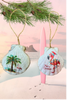 SCALLOP SEASHELL CHRISTMAS ORNAMENT- Shell FLAMINGO Christmas Ornaments SET 2 - BEACH COASTAL DECOR - Handmade Hand Painted DECOUPAGED Repurposed Upcycled Gift SET OF 2 Ornaments - JAMsCraftCloset