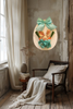 Wood Egg Chenille Bedspread Covered EASTER EGG Wall Art BUNNY IN AQUA Shelf-Sitter Gift Idea Unique Home Holiday Decor - JAMsCraftCloset