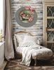 Galvanized Metal Round Charger Plate With Hanging Hook Decoupaged Farmhouse Country Wall Art Shelf Sitter WELCOME TO THE COOP Bathroom Decor Handmade Gift Idea - JAMsCraftCloset