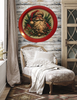 TRAY RED METAL ROUND Decoupaged Hand Painted Upcycled Repurposed Wall Art SANTA FACE - I STILL BELIEVE With Bling Home Decor Christmas Wall Art Gift - JAMsCraftCloset
