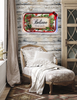 Metal Tray WHITE - CHRISTMAS - BELIEVE -Holly and Berries - HOLIDAY Wall Art Shelf Sitter Handmade Decoupaged Upcycled Metal Tray Gift- JAMsCraftCloset