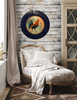 PLATE CHARGER NAVY BLUE PLASTIC ROUND DECOUPAGED Upcycled Repurposed Wall Art or Shelf Sitter RISE AND SHINE ROOSTER Decor Kitchen Decor Home Decor Wall Art Gift WEDDING - JAMsCraftCloset